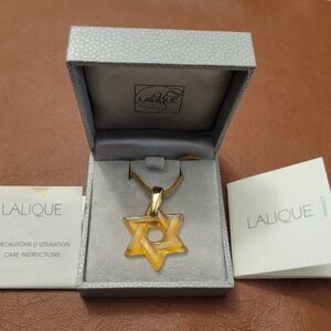 Lalique authentic star of David necklace never work new with box
